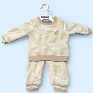Nautica Cream and Tan Baby Set